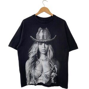 Beyonce 2023 Renaissance World Tour Portrait Print Graphic Tee Black Unisex sz L